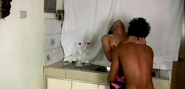  Ladyboy deepthroats her BFs cock before taking it in the ass